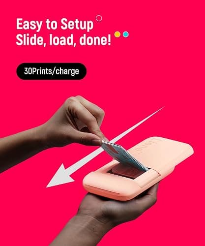 Liene Photo Printer, 2x3 Mini Instant Portable Color Mono Picture Printer w/ 50 Zink Adhesive Paper, Bluetooth 5.0, Compatible w/iOS & Android, Small Photo Maker for iPhone, Smartphones, Pink thumbnail 4