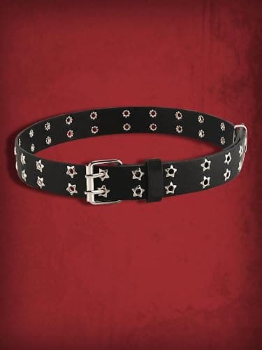 Verdusa Women's Double Grommet PU Leather Belt Punk Buckle Waist Belts thumbnail 2
