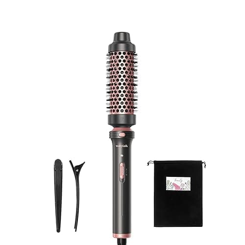 Wavytalk Thermal Brush, Heated Round Brush, 1 1/2 inch Blowout Brush with Detachable Brush Head, Thermal Round Brush Dual Voltage for Travel, Rose Gold - Rose Gold