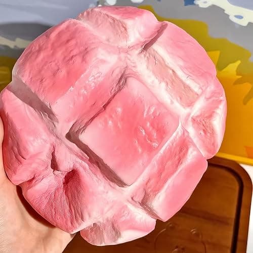 7 Inch Jumbo Bread Squishy, Slow Rising Squishy Toys - Stress Relief Squeeze Toys for Adults, Sticky Food Squishies, Foam Sensory Fidget Toy for Desk (Pink) thumbnail 3