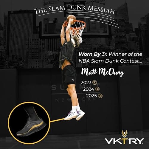 VKTRY Gold Sport Insoles for Non-Cleated Shoes - Carbon Fiber Insole | For Basketball, Volleyball & More: Performance Insoles | Jump High, Run Fast, Arch Support, Men, Women, Athletic Shoe Inserts thumbnail 7