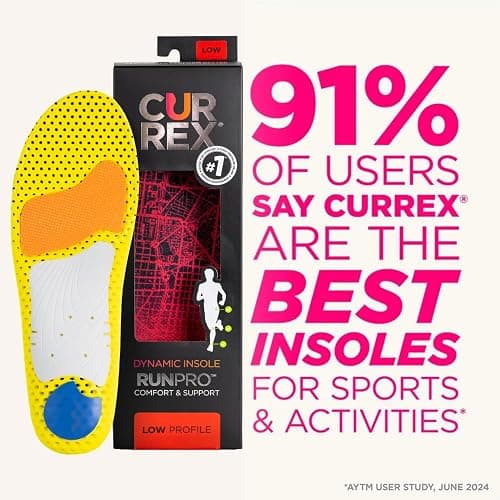 CURREX RunPro Insoles for Running Shoes, Arch Support Inserts to Help Reduce Fatigue, Prevent Injuries, Boost Performance for Men & Women (Low Arch, Size Large) thumbnail 7
