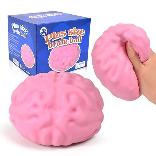 YIQUDUO Plus Size Large Brain Squishy Squeeze Ball Giant Jumbo Big Brain Ball Stress Relief Toy, Fun Toy for Party Favors - Image 1