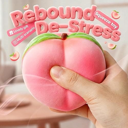Peach Squishy, 2026 New Soft Stress Relief Squeeze Charm, Kawaii Decor for Home & Office, Relaxing Sensory Fidget for Daily Use (Pink, 3 Pack) thumbnail 3