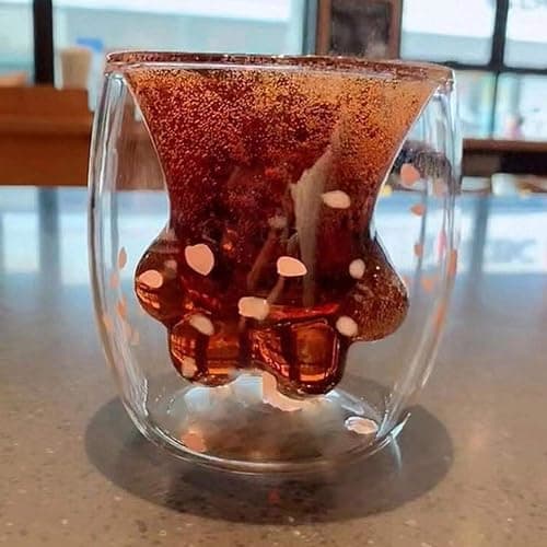 Sakura Leaves Cat Paw Glass Cup  thumbnail 6