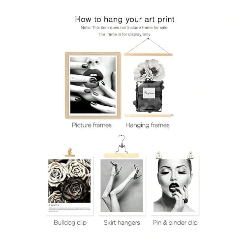 Fashion Black and White Wall Art Prints Glamour Photography Perfume Inspirational Quote Canvas Print Poster Gallery Retro Vintage Beauty Room Bedroom Wall Decor (8"x10" UNFRAMED) thumbnail 5