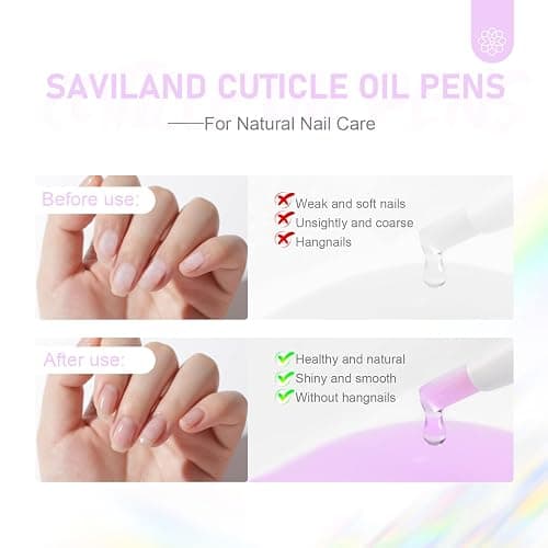 SAVILAND Natural Cuticle Oil Pen: 6PCS Revitalizing Cuticle Oil for Nails with Vitamin E Repaired Cuticles Overnight Cuticle Softener Nail Strengthener Protector for Damaged Skin Thin Nail thumbnail 3