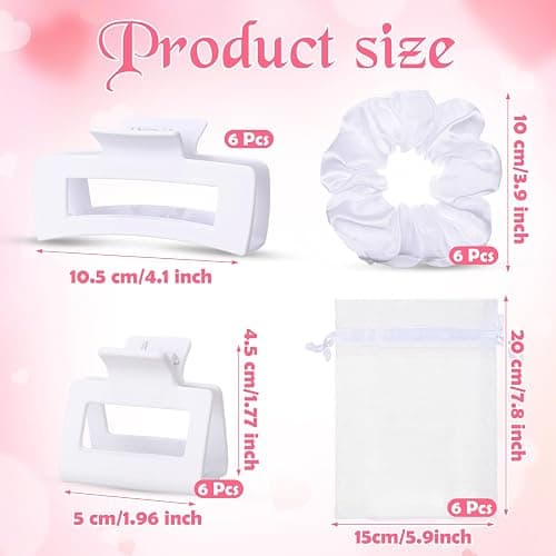 Yuxung 24/48/96/144Pcs White Hair Claw Clips Set Hair Clips Scrunchies Bridesmaid Proposal Gifts Bulk for Women Bachelorette Wedding Party Favors thumbnail 2