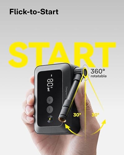HOTO Mini Bike Tire Pump, 25s Fast Inflate Bicycle Pump with Guage, 150PSI Portable Electric Bike Air Pump with Presta and Schrader Valve for Road Bike, Motorcycle, Mountain Bike, Car, Sports Ball thumbnail 6