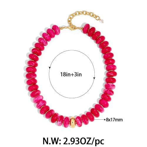 FAUTHENTICUTE Chunky Beaded Choker Necklace for Women Statement Necklace with Gold Accent Adjustable Beach Summer Jewelry Trendy Boho Necklaces in Multiple Colors y2k Jewelry thumbnail 6