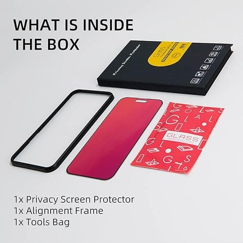 EGKimBa Privacy Screen Protector Compatible with iPhone 14 Pro Max, iPhone 16 Plus, 15 Plus, 6.7 inch Gradient Colorful Electroplated Anti-Spy Anti-Blue Light Tempered Glass - iPhone 14 Pro Max, 15 Plus, 16 Plus thumbnail 2