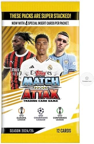 Match Attax Topps 24/25 New Premier League Soccer Trading Cards 1 Pack of 12 Soccer Cards 2024/2025 with hassentials Sticker - Image 1