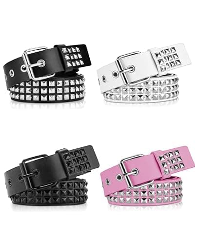 Aiuulu Studded Belt Kit, Y2k Alt Punk Emo Grunge with Grommet Bright Metal Belts for Women Men - Image 1