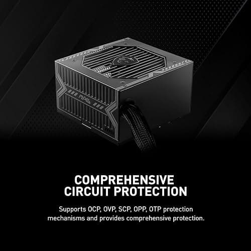 MSI MAG A650BN, Non-Modular Compact 650W Power Supply, 80+ Bronze, Low-Noise Fan, Active PFC Design, 5 Year Warranty thumbnail 6