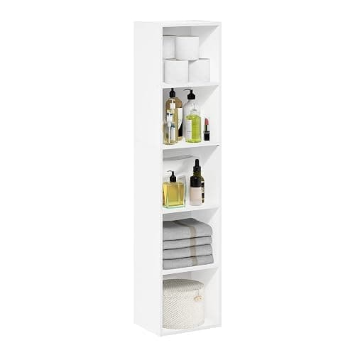 Furinno PASIR Book Shelf, 5-Tier Modern Bookshelf, Open Shelves Bookcase 9 x 12 x 52, Easy Assembly, for Living Room, Bedroom, Home Office, White thumbnail 6