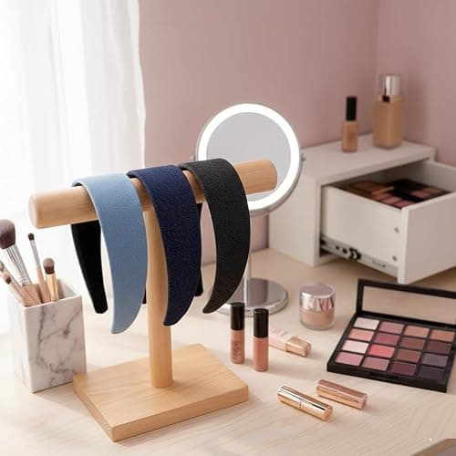 Huachi Headbands for Women Non Slip Trendy Denim Headbands for Women’s Hair 1 inch Wide Cute Headband for Girls, Vintage Head Bands Elastic Hair Bands Fashion Accessories for Women 4PCS thumbnail 7