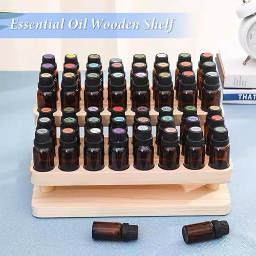 SUPERFINDINGS 1 Set 90 Slots Wooden Lipsticks Holder 3 Tier Tube Display Shelf Wood Tool Rack Wooden Essential Oil Display Storage Organizer for Cosmetic Lip Gloss Tool, Slot Diameter: 0.8" thumbnail 4