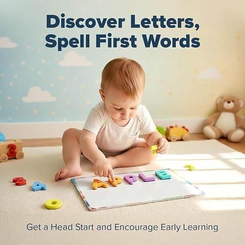 Magnetic Letters and Numbers for Children – The Complete Set: 182 Letters and 81 Numbers & Symbols – Thick Foam Fridge Magnets for Kids - Includes 2 Storage Boxes, Magnetic Board, Pens and Eraser thumbnail 3