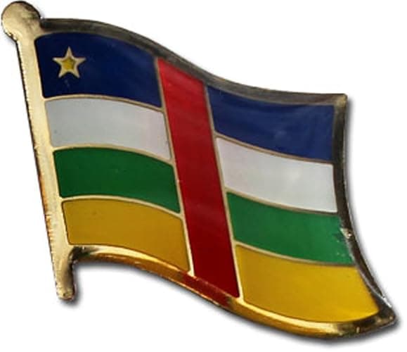Central African Republic Flag Die-struck Metal Single Lapel Pin with Butterfly Clasp Closure - Image 1