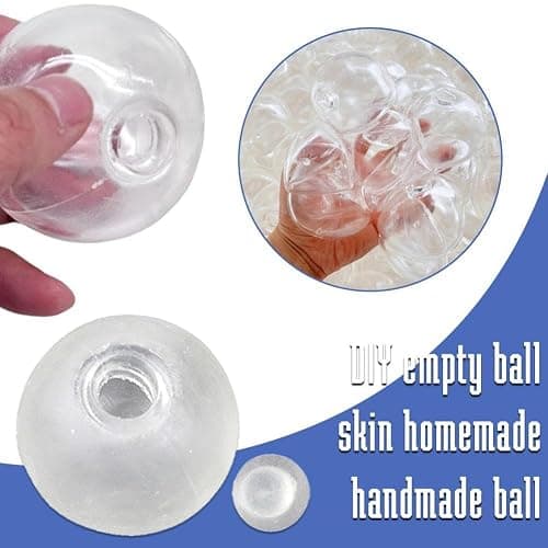 10PCS DIY Stress Ball Making Kit,Milky Blank Skins Empty Stress Ball DIY Kit,Vacuum Squishies StressBall with Empty Skin Base,Lid,Make Your Own Fidget Pressure Balls for Adults Sensory StressRelief thumbnail 8