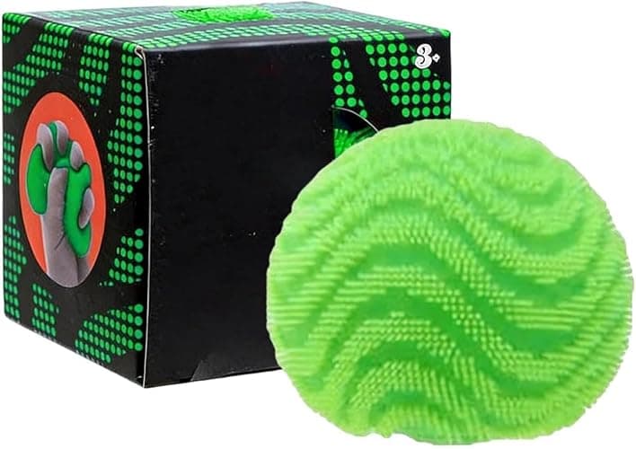 Fuzz Ball Squishy Stress Ball, Stress Fun Desk Fuzz Squeeze Ball, Squishy Ball Calming Tactile Grip for Focus & Relaxation (Green) - Image 1