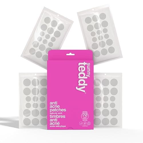 Sunny Teddy's Acne Treatment Patches, 72 Invisible Dots, Medical Grade Salicylic Acid, Hydrocolloid, Aloe Vera, Canadian Anti-Acne Facial Pimple Patches, Day/Night Use thumbnail 6