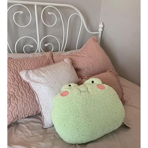 DXDE4U Frog Plush Pillow, Adorable Frog Stuffed Animal (15 * 14 inch), Home Cushion Decoration Plush Hugging Pillow Frog Toy Birthday Xmas Travel Gift for Kids Adults Girls Boys thumbnail 5