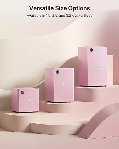 Upstreman 1.5 Cu.Ft All-Refrigerator Mini Fridge, Pink-CR16 | Dorm Fridge with 7-Level Thermostat, ENERGY STAR Certified, Reversible Door, Small Refrigerator for Office, Classroom thumbnail 9