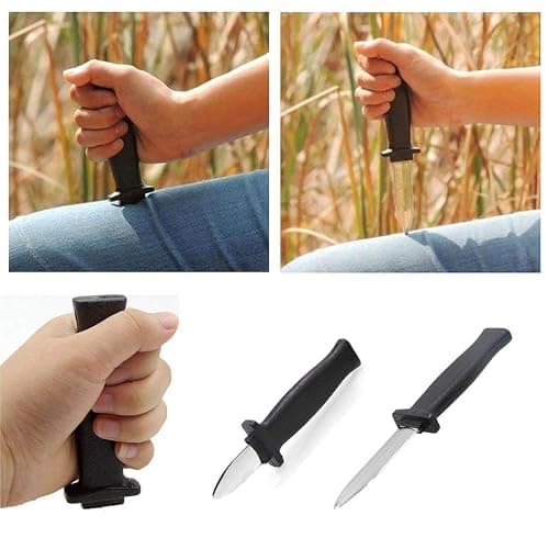 GUDVES Retractable Knife Prop Knife Fake Knife False Trick Gadget Toy Disappearing Dagger Plastic Halloween Fools Day Party Trick Costume Knife (3 PCS A) thumbnail 6