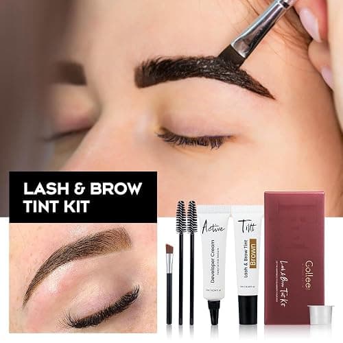Eyebrow Color Kit, Professional Formula Eyelash and Brow Color Kit with Complete Tools for Salon Or at Home Use, Natural Ingredients Long Lasting Safe & Easy to Use - Brown thumbnail 3