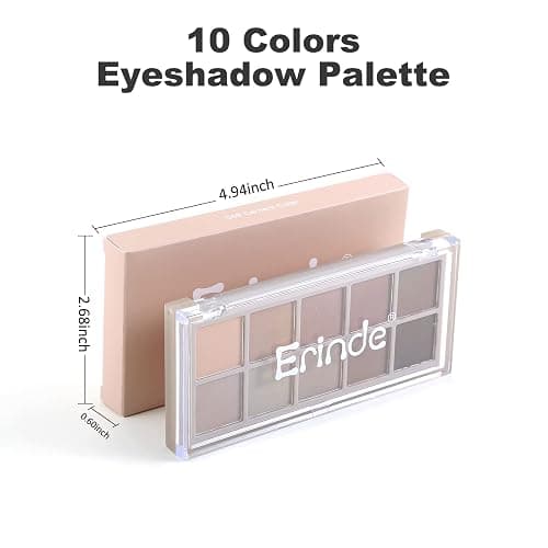 Erinde 10 Colors Nude Eyeshadow Palette, Taupe Brown Mavue Matte Eye Shadow Palette Makeup, Neutral Grey Smokey Eye Pallete, Ultra-Blendable, Long Lasting Natural Eyeshadow for Older Women, Cement thumbnail 7