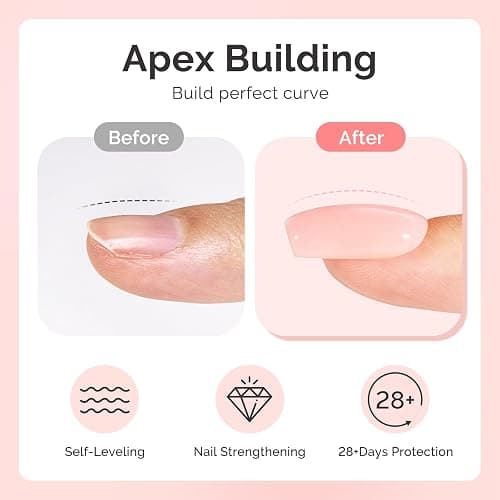 MelodySusie 2PCS 15ML Nude Builder Nail Base Gel for Nails Thickening,Soak Off UV Extension Gel,Rhinestone Glue in a Bottle for Nail Art Design Gift for Women DIY Manicure at Home 019 * 2 thumbnail 3