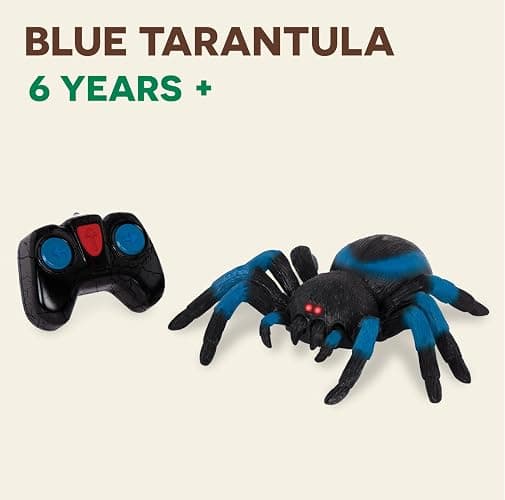 Terra by Battat – Remote Control Tarantula for Kids with LED Eyes – Realistic Spider Toy with Moving Legs, Fast Speed & 360° Spin – Blue RC Animal for Boys & Girls 6+ Years thumbnail 3