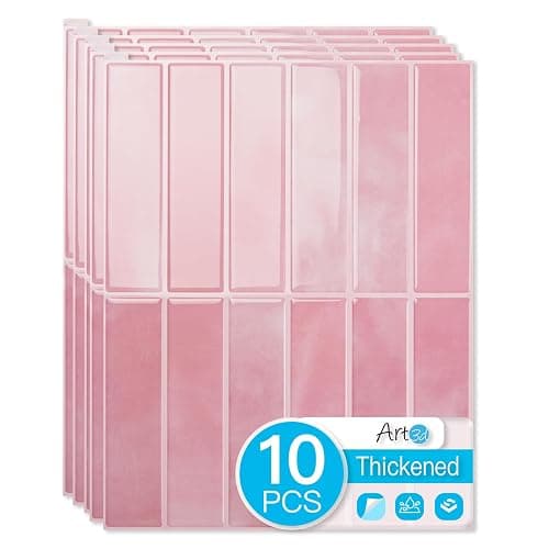 Art3d 11.4 x 9 Inch Heavy-Duty Peel and Stick PVC Backsplash for Home Décor, 10-Pack PVC Wall Tiles for Kitchen Countertop, Pink Marble - Image 1