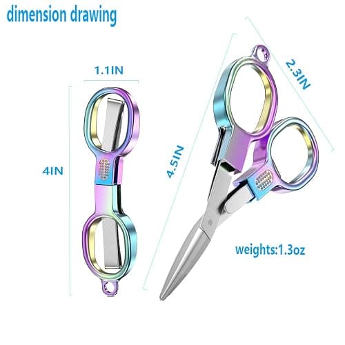 2PCS Folding Scissors, Stainless Steel Safety Portable Mini Travel Small Scissors, Foldable Pocket Badge Scissor, Suitable for Travel, Home, Office, Craft, Sewing, Nurse Accessories thumbnail 2
