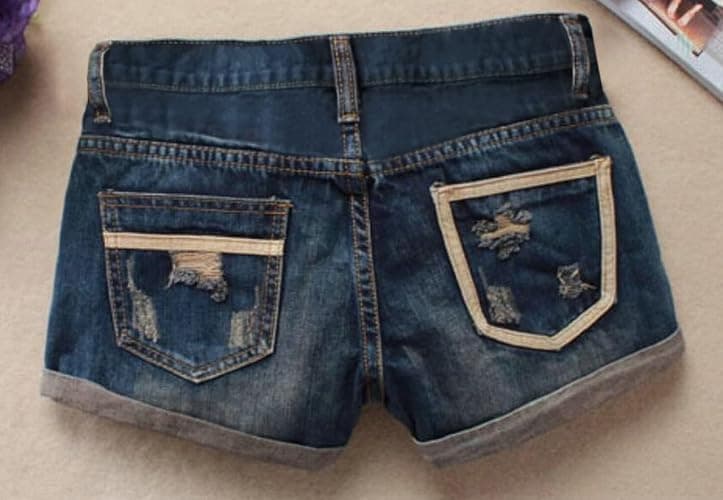 Fensajomon Women's Low Rise Summer Ripped Distressed Frayed Denim Shorts Sexy Jean thumbnail 2