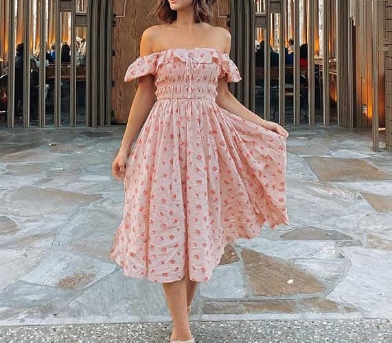 R.Vivimos Womens Summer Floral Print Puff Sleeves Vintage Ruffles Midi Dress thumbnail 5