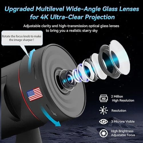 [2025 8th Gen] Star Projector, Galaxy Projector for Bedroom Night Light with Timer, Mood Lighting, Solar System Realistic Space Planetarium Projector Moon Lamp, Room Decor for Ceiling Kids Adults thumbnail 4