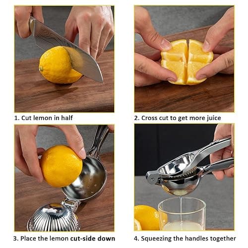 Monkkino Lemon Squeezer, Lemon Squeezer Juicer, Citrus Juicer Handheld, Metal Lemon Hand Press, Lime Squeezer Bar Tool, Manual Citrus Press w/Stainless Steel Zester thumbnail 6