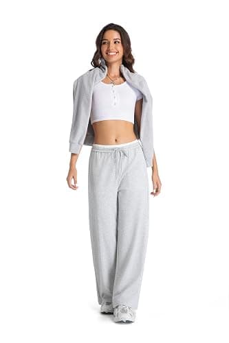 EG CHRIS G Womens Sweatpants Mid Waist Drawstring Baggy Wide Leg Pants Casual Trousers Jogger Pants with Pocket thumbnail 6