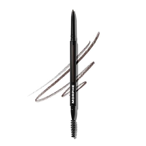 Morphe Micro Dual Eyebrow Pencil - Dual-Ended Brow Pencil Featuring a Retractable, Ultra-Precise, Pointed Tip - Richly Pigmented, Smooth-Gliding, Long-Lasting Wax Formula - Chocolate Mousse (0.003 oz) - Image 1