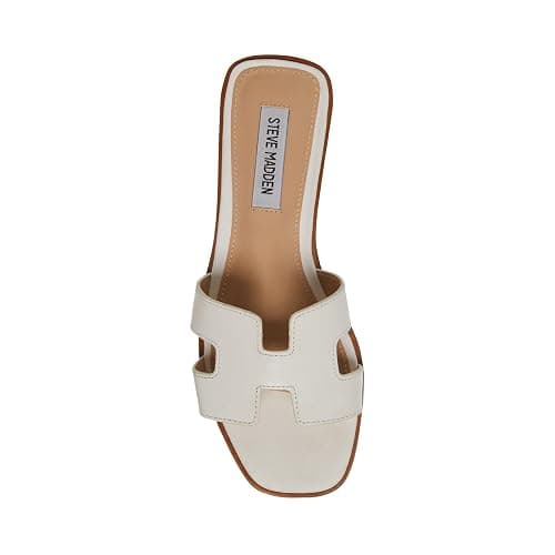 Steve Madden Women's Hadyn Slide Sandal - White Leather - 7 thumbnail 5