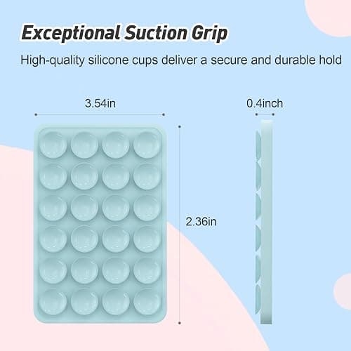 Magnetic Suction Phone Mount for MagSafe Case,Silicone Sticky Phone Grip Holder for iPhone,Removable Hands-Free Selfie/Video for TikTok & Instagram Influencer/Creator (Blue) thumbnail 4