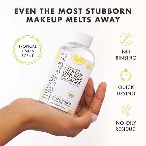 Cinema Secrets Original Makeup Brush Cleaner Solution - Professional Cleanser for Makeup Brushes - Quick-Drying, Rinse-Free Formula - Removes Stubborn Waterproof Make Up - Lemon thumbnail 3