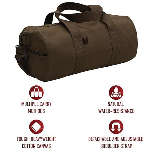 Rothco Heavy-Duty Canvas Shoulder Duffle Bag - Rugged Travel Gym Gear Equipment Bag thumbnail 8