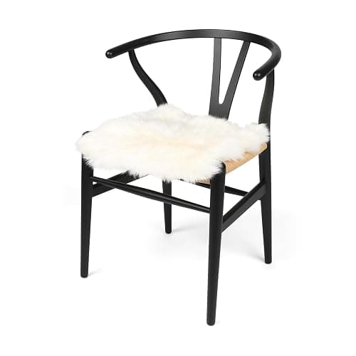 Nordic Sheep Sheepskin Seat Pads 40x40 cm | New Zealand Long-Hair Fluffy Pillow & Fluffy Cushion | Ideal as Sheepskin Seat Pads for Chair, Sofa or Bed | Color: White - Image 1