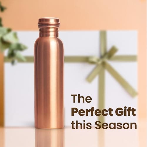 Otiem 100% Copper Water Bottle for Drinking Water, 34 Oz Smooth Finish – Stay Hydrated and Enjoy Ayurvedic Benefits – Leak-Proof, Temperature Retention, Eco-Friendly Design – Durable Copper Bottle thumbnail 3