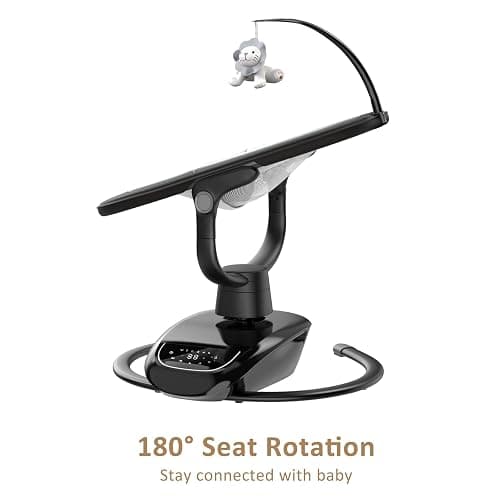 Angelbliss Baby Swing with Custom Motion, 3D-Motion Electric Swing with 6 Unique Motions & 4-Speeds, Bluetooth Enabled, 13 Preset Lullabies (Black) thumbnail 4