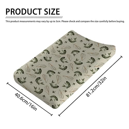 Vintage Bass Fishing Baby Changing Table Pad Covers for Boy Girl 32''x16'' Lake Fish Fitted Diaper Change Table Sheets Neutral Fishing Lovers Gift Comfort Soft Breathable Baby Changing Table Mats thumbnail 3