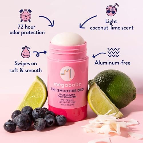 Megababe Daily Deodorant -The Smoothie Deo with 72 hour Odor Protection | Coconut & Fruit Enzymes | Aluminum-Free, All Natural | Free from Parabens, Sulfates & Phthalates | 2.6 oz thumbnail 3